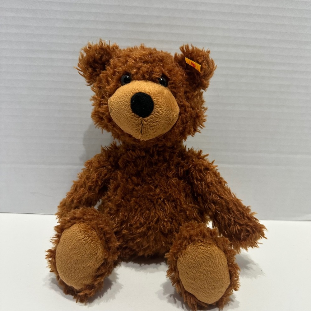Steiff Charly Dangling Teddy Bear Brown Plush 012914 Button in Ear